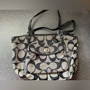 Coach shoulder bag- black and white